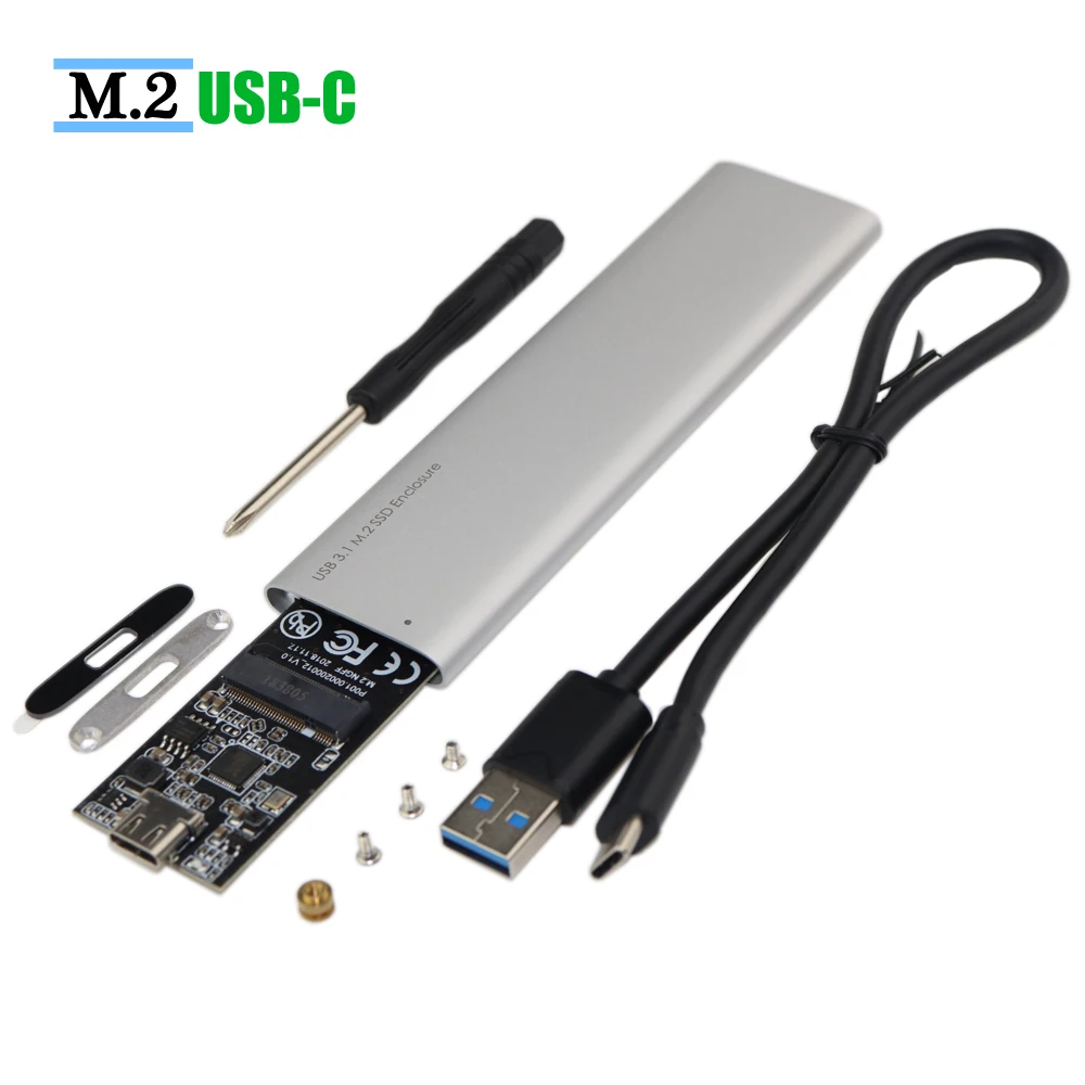 Внешний M.2-USB C SSD чехол NGFF SATA-based B Ключ к type C 3,1 Gen 1 SSD корпус UASP для 2230-22280 твердотельных накопителей