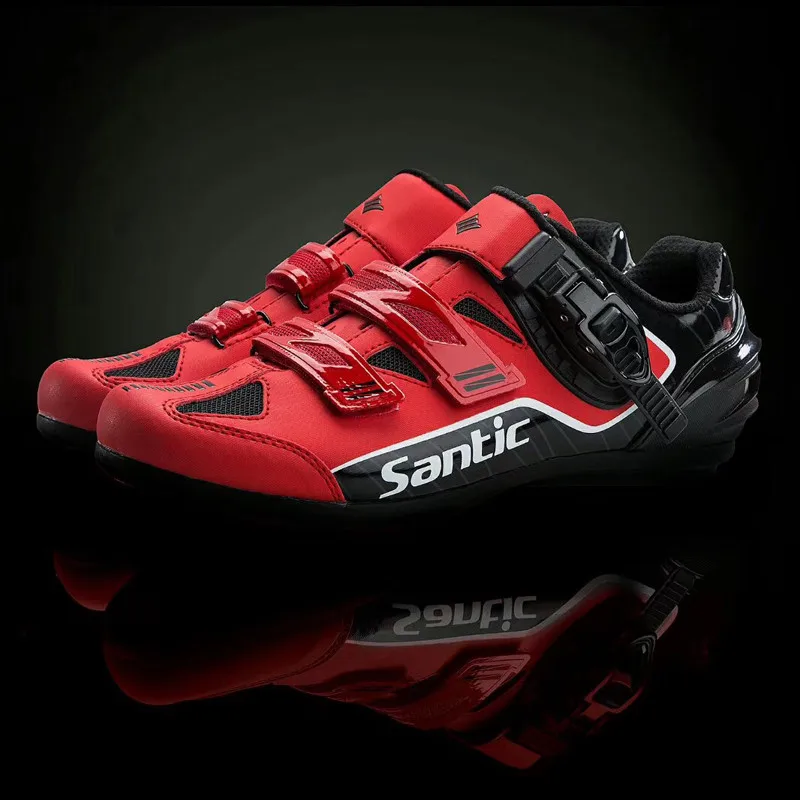 Santic/Новинка года; велосипедная обувь без блокировки; дышащая обувь для спорта на открытом воздухе; профессиональная обувь для шоссейного велосипеда; нескользящая обувь без застежек - Цвет: WMS18005R