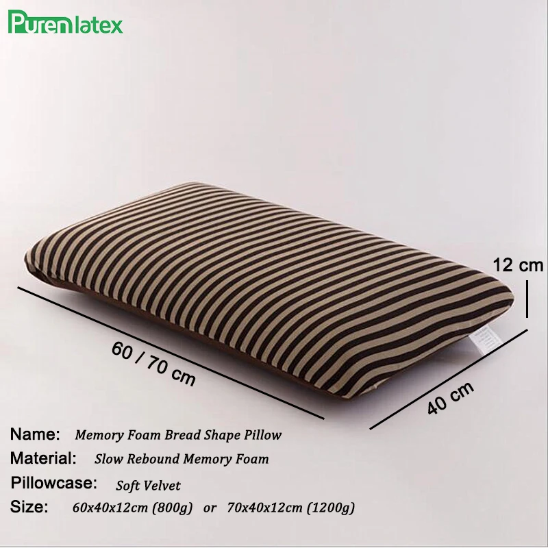 

PurenLatex 60*40*12 Big Memory Foam Oblong Strips Soft Orthopedic Pillow Spondylosis Eczema Prevented Cervical Vertebra Pillow