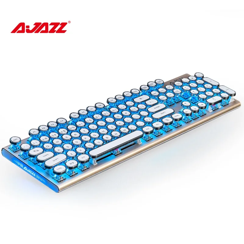 Ajazz AK40 Ретро стимпанк машинка USB Проводная эргономичная монохромная/RGB