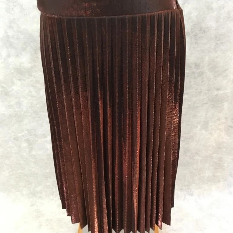 Lauren Conrad skirt Size L red gold accordian NEW NWT pleated sparkle