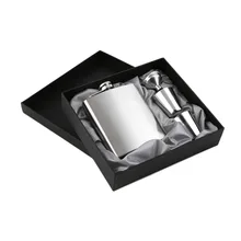 2016 Popular Nuevo 7 oz Bolsillo del Acero Inoxidable Frasco de La Cadera Embudo Tazas Set Regalo de la Botella De Bebida