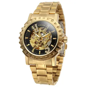 

Brand Gold Silver Winner Watches Men Fashion Men's watch Automatic Mechanical Watch Wristwatch Reloj Hombre Stainless Steel Band