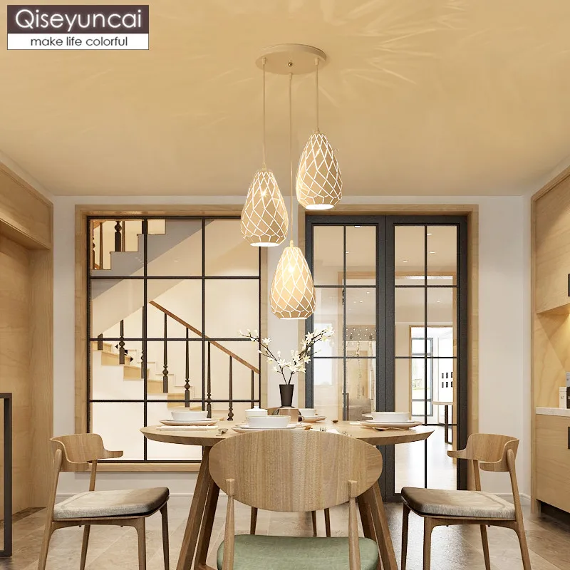 Qiseyuncai современный минималистичный ресторан люстра креативная модная атмосфера теплый полый дизайн ресторанные лампы - Цвет корпуса: A 3 head