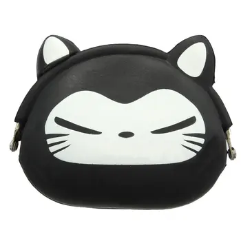 

Fashion Boutique Women Girls Wallet Kawaii Cute Cartoon Animal Silicone Jelly Coin Bag Purse Kids Gift Black Fox