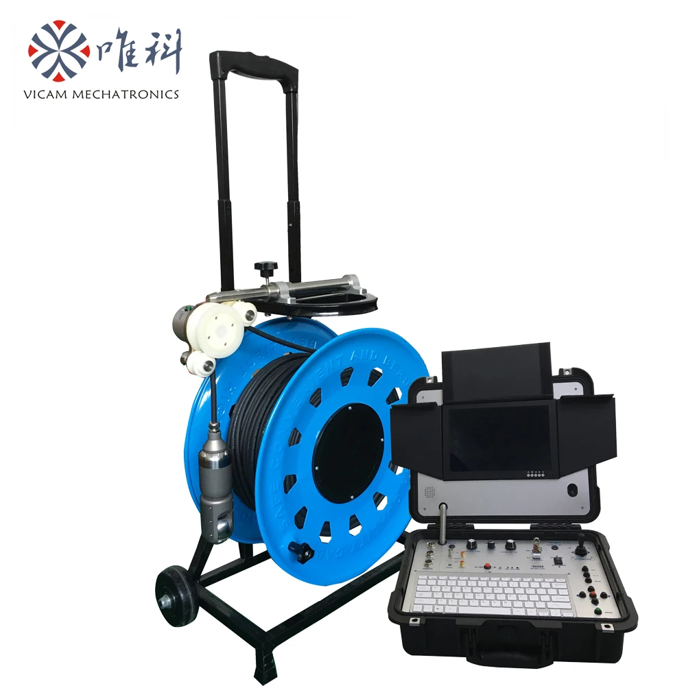 

Instury borehole inspection camera 120meters water pipe inspection camera with pan tilt rotation AHD camera head and 720P video