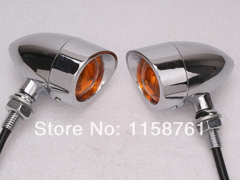 4X Mini Bullet Chrome Turn Signals Blinker for Custom Bobber Chopper Cruiser