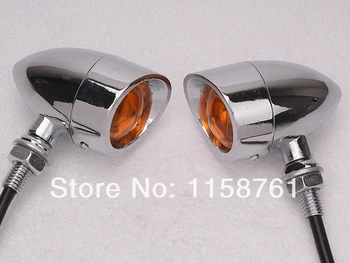 

Free Shipping Chrome Metal Mini Bullet Turn Signals Blinkers For Suzuki Motorcycle Cruiser Chopper Custom