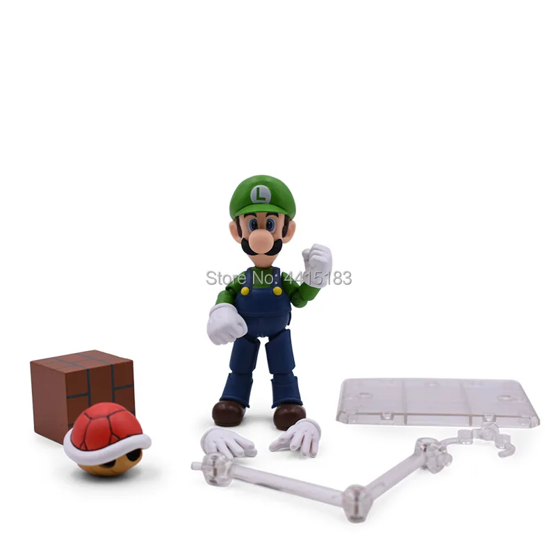 2 pcs/lot Anime SHF SHFiguarts Super Mario Bros Mario / Luigi PVC Action Figure Doll Collectible Model Baby Toy Christmas Gift