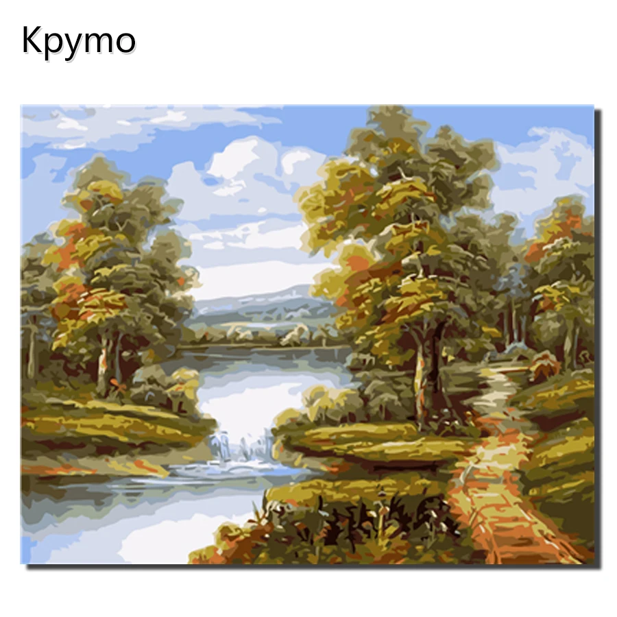 Kpymo DIY PBN Arcylic живопись по номерам осень на холсте в рамке настенные картины