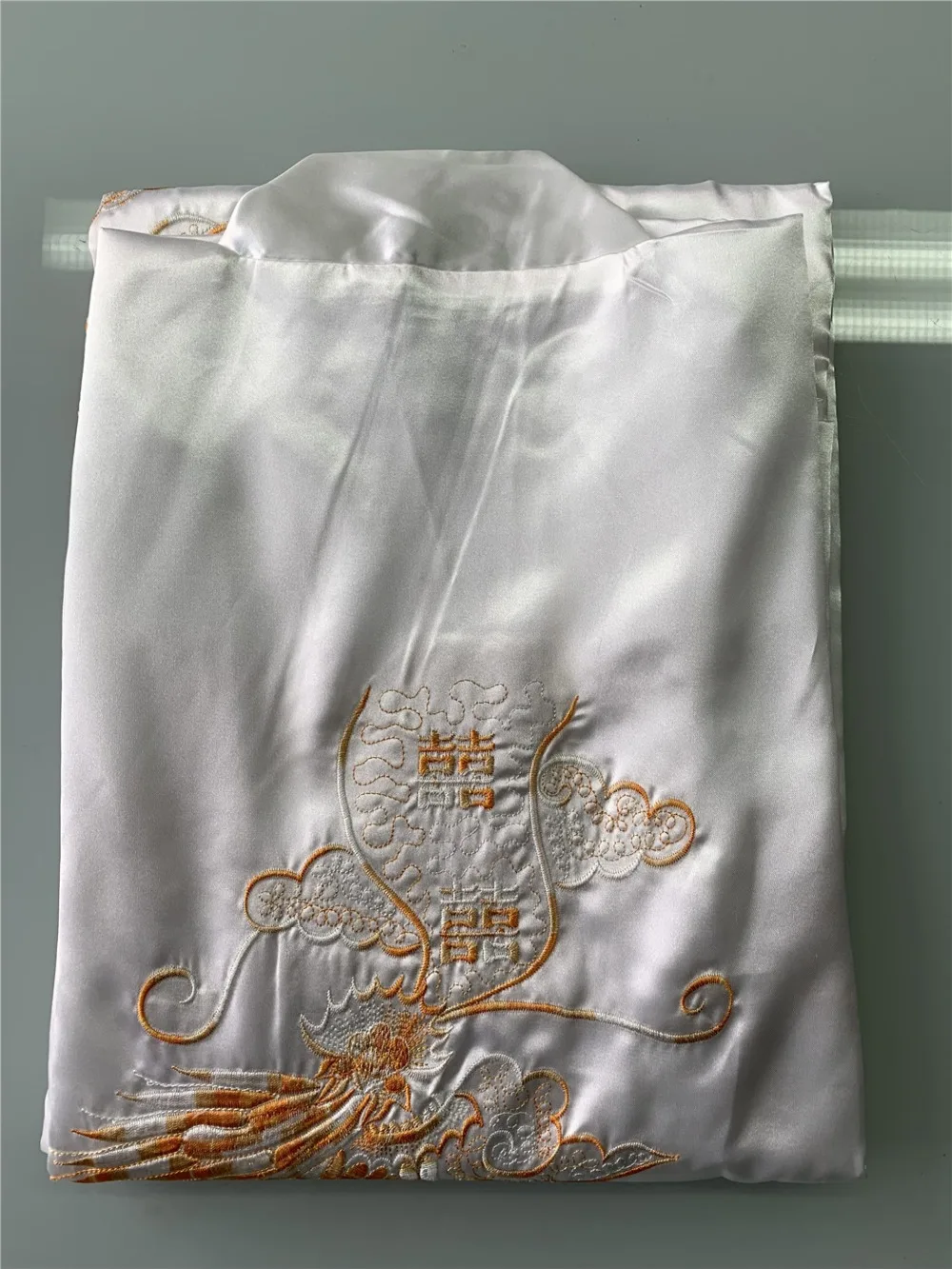 Шанхай история Китайский Мужской Атласный полиэстер Вышивка халат кимоно Ночная рубашка пижама с драконом M L XL XXL 3XL