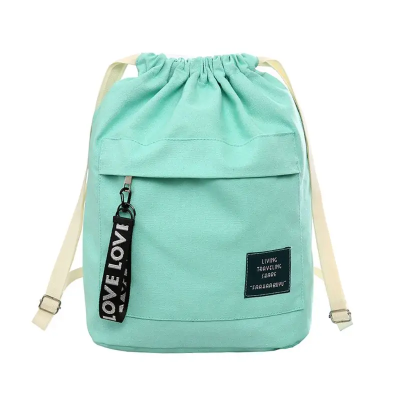 

2019 New Fashion Canvas Drawstring Backpack Bag Cinch Sack Portable Casual String Sackpack Rucksacks