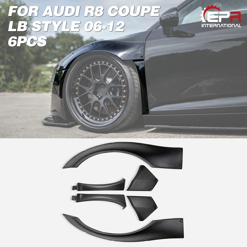 

Car-styling For Audi R8 V8 06-12 Coupe LB Style FRP Fiber Glass Wide Front Fender Flare Arch Fiberglass Wheel Cover Tuning Kit
