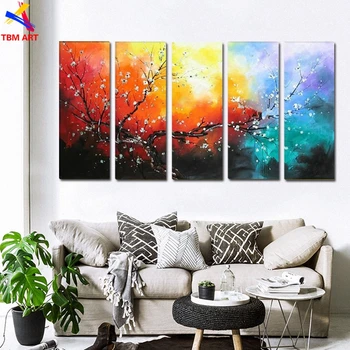 

The Plum Blossom Canvas Painting Handmade Modern Abstract Oil Painting on Canvas Chinese Flower Oil Painting No Framed JYJLV199