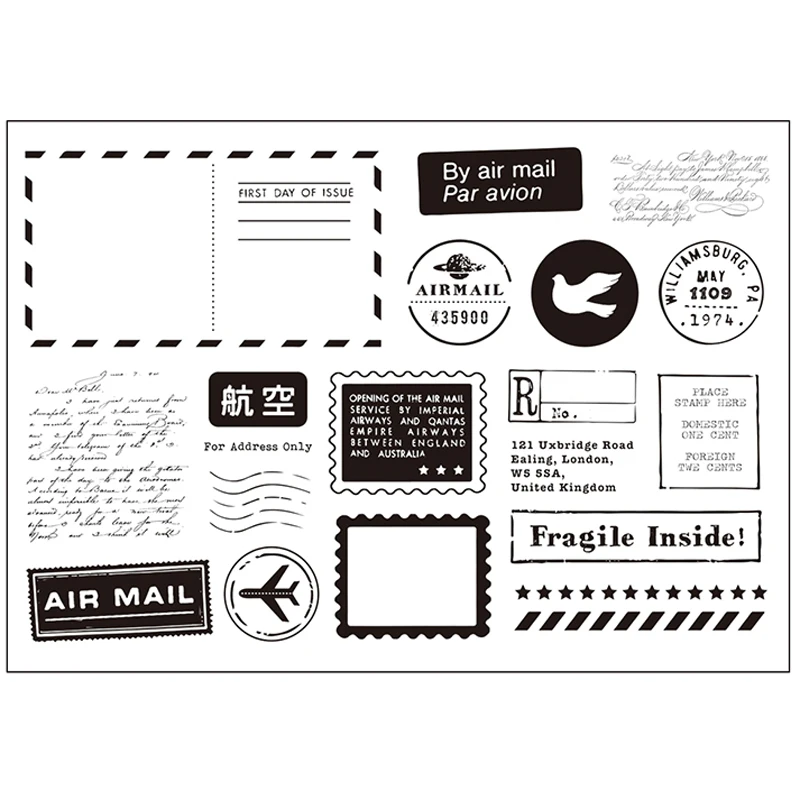 

VYUTXA By Air mail Transparent Clear Stamp for DIY scrapbooking/Card Making