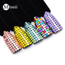 Mtssii голографические пайетки для ногтей красочные блестящие круглые Блестки для ногтей хлопья гвоздь художественные украшения 1 г