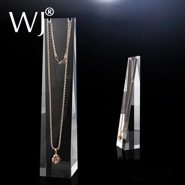 8" Clear Frosted White Acrylic Plexiglass Pendant Necklace Display