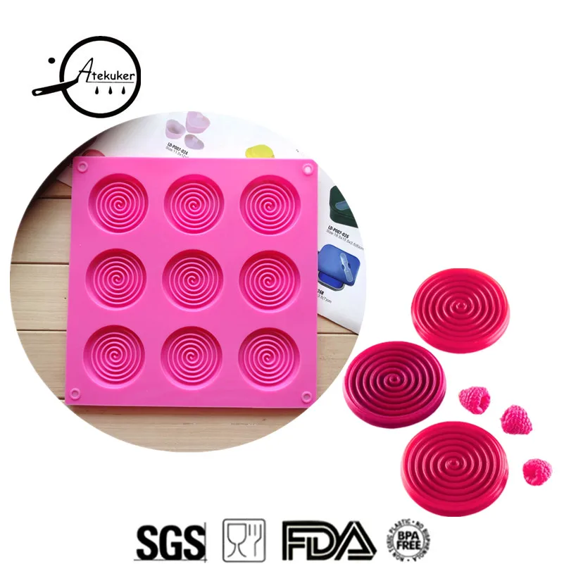

Atekuker Swirl Shape Silicone Mold Pastry Muffin Cake Decorating Tools Mousse Cake Molds Silicone Form Chocolate Cake Design