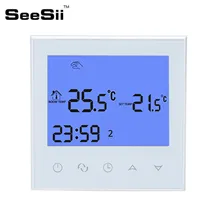 Seesii программируемый термостат нагрева Wi-Fi ЖК-дисплей Сенсорный экран temp кондиционер Контроль температуры напольного 16A 230 В удаленного