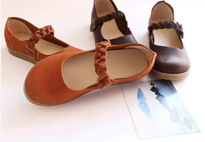 Hot selling,New 2016 Head layer cowhide pure handmade shoes, retro art Mori girl's shoes, casual women shoes,2 colors Hot selling,New 2016 Head layer cowhide pure handmade shoes, retro art Mori girl's shoes, casual women shoes,2 colors