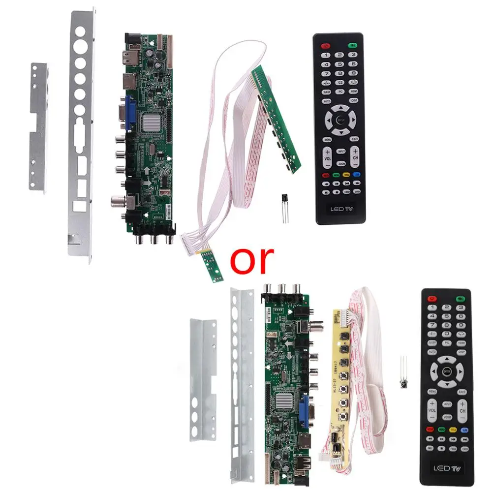 Плата драйвера цифровой DVB-C DVB-T/T2 Универсальный ЖК светодиодный ТВ 7 кнопочный переключатель Бронзовый перегородка стенд 3663 3463A