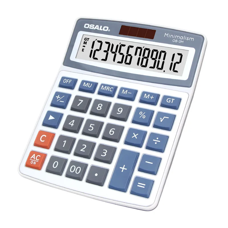 OSALO مكتب حاسبة 12 أرقام شاشة كبيرة مكتب المالية جديد بسيطة حاسبة الشمسية السلطة المزدوجة calcultor OSALO مكتب حاسبة 12 أرقام شاشة كبيرة مكتب المالية جديد بسيطة حاسبة الشمسية السلطة المزدوجة calcultor