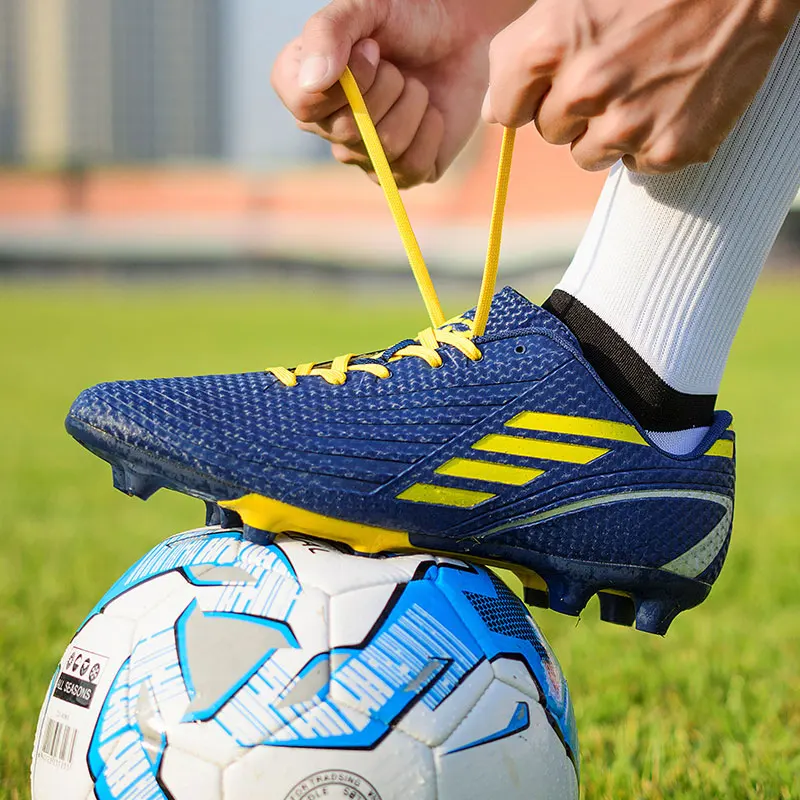 MWY/футбольная обувь; мужские профессиональные футбольные бутсы; уличные спортивные кроссовки; Zapatillas Futbol Hombre; дышащие кроссовки - Цвет: Синий