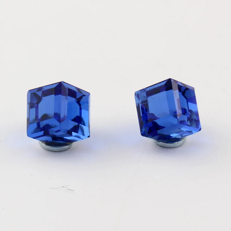 1 пара без пирсинга квадратные хрустальные магнитные серьги для уха для женщин и мужчин легко использовать клипсовые магнитные серьги-гвоздики ювелирные изделия - Окраска металла: blue