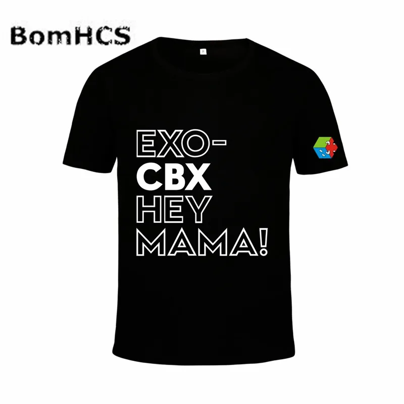 BomHCS Kpop/футболка хлопковая футболка с надписью EXO CBX и hey Mama Подарочные летние
