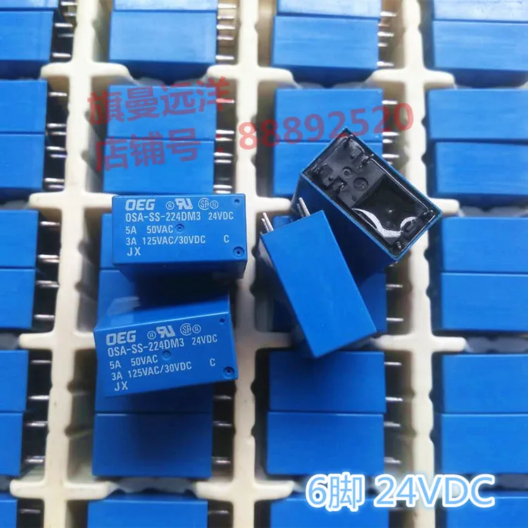 OEG OSA-SS-224DM3 Relay DPST-NO Coil 24VDC 3A 125VAC/240VAC contacts 