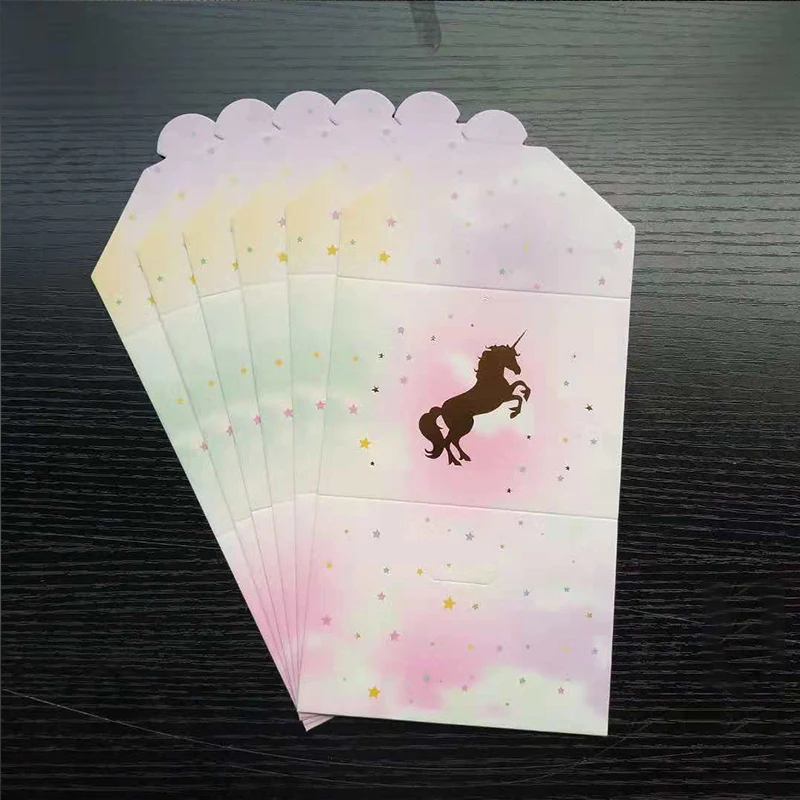 Золотой Единорог набор одноразовой посуды наборы розовые фольгированные воздушные шары-единороги Бумажная гирлянда торт Топпер День Рождения вечерние принадлежности - Цвет: Invite-Card-6PCS