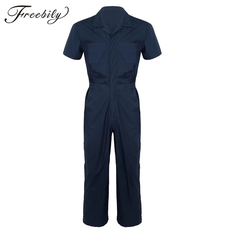 Coveralls Men Sets Short sleeved Overalls Jumpsuit Safety Clothing Thin