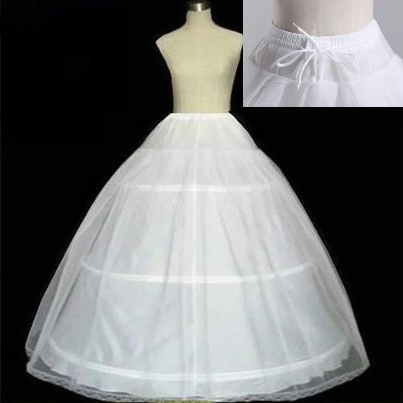 

Free shipping High Quality White 3 Hoops Petticoat Crinoline Slip Underskirt For Wedding Dress Bridal Gown In Stock 2018