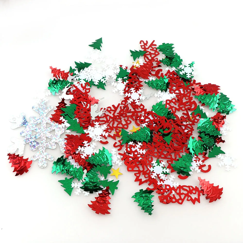 15g Mix Color Christmas Snowflake Elk Tree Santa Claus Tinfoil Sequins Gift DIY Home Decoration | Дом и сад