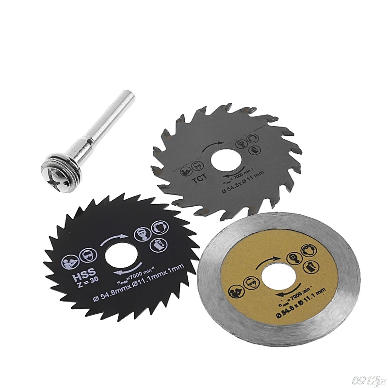 

3 Pcs Circular Saw Blade Cutting Disc HSS Cutter Disc Shank for Mini Drill Tools Wood Drills Tools Out Diameter 54.8mm