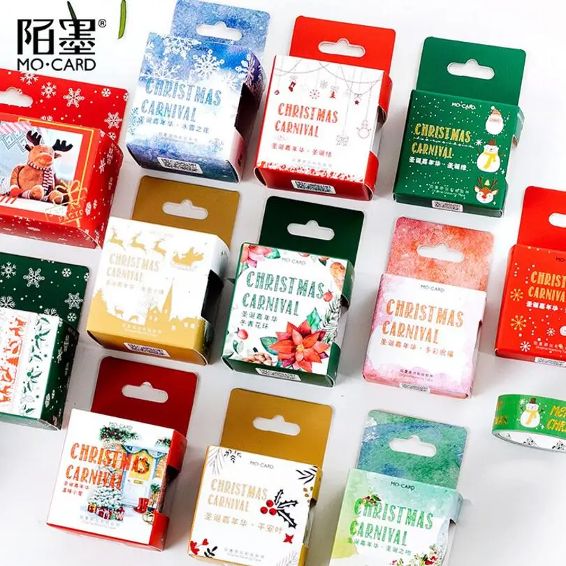 

1.5-10cm Wide Decorative Christmas Gilding Washi Tape Set Paper DIY Scrapbooking Adhesive Tape Masking Tape School Office Supply
