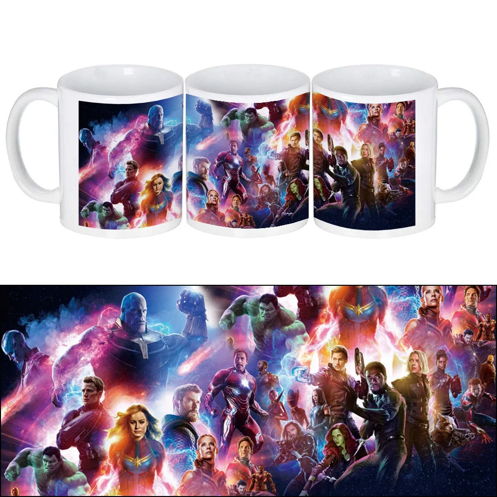 

Cool Coffee Mug Avengers Endgame Ceramic Milk Cup with All Figures Printing for Drinking Water Tea Juice