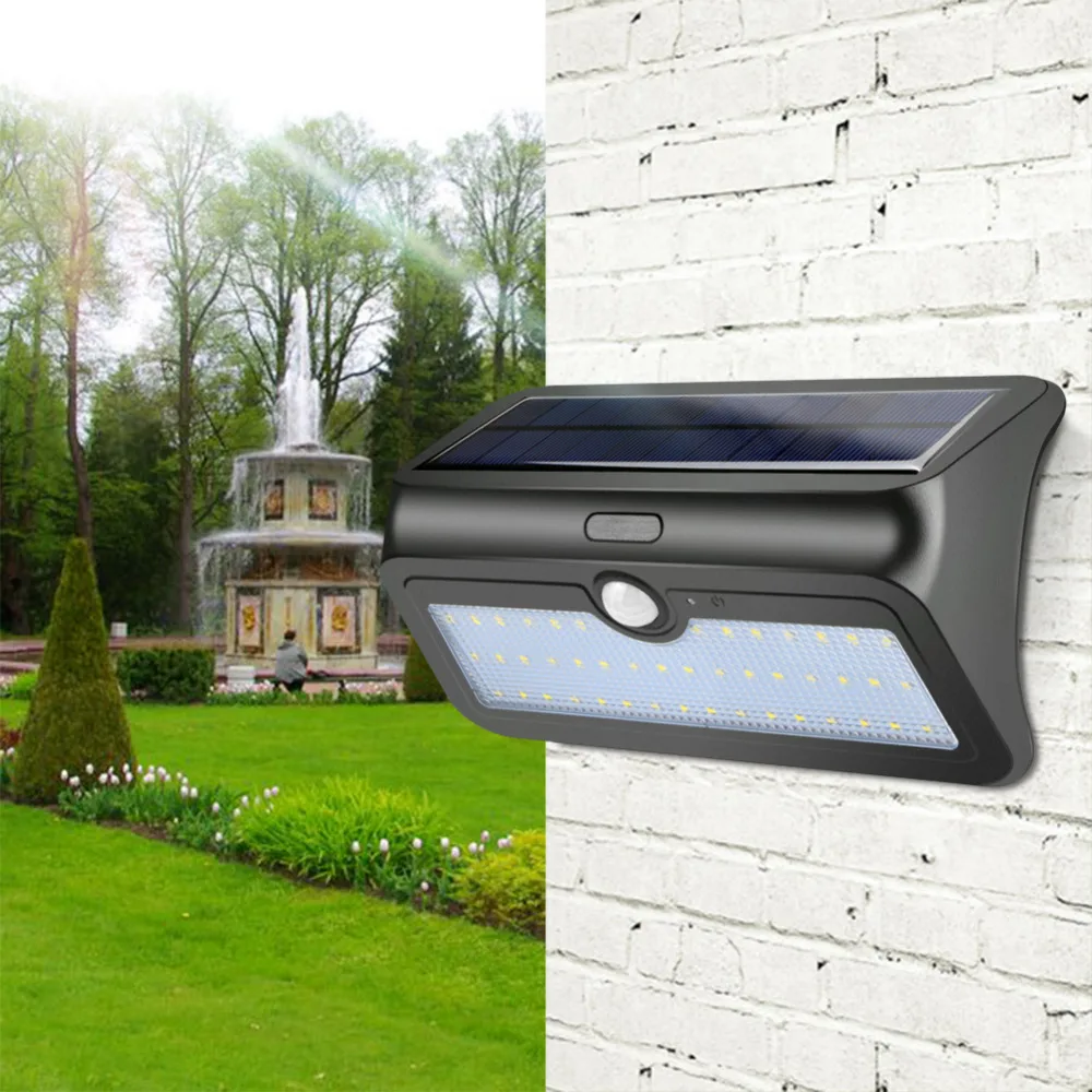 

Outdoor Waterproof LED Solar lamp Night light PIR Motion Sensor 46 leds Solar Power Rechargeable Garden path Security Wall Lamp