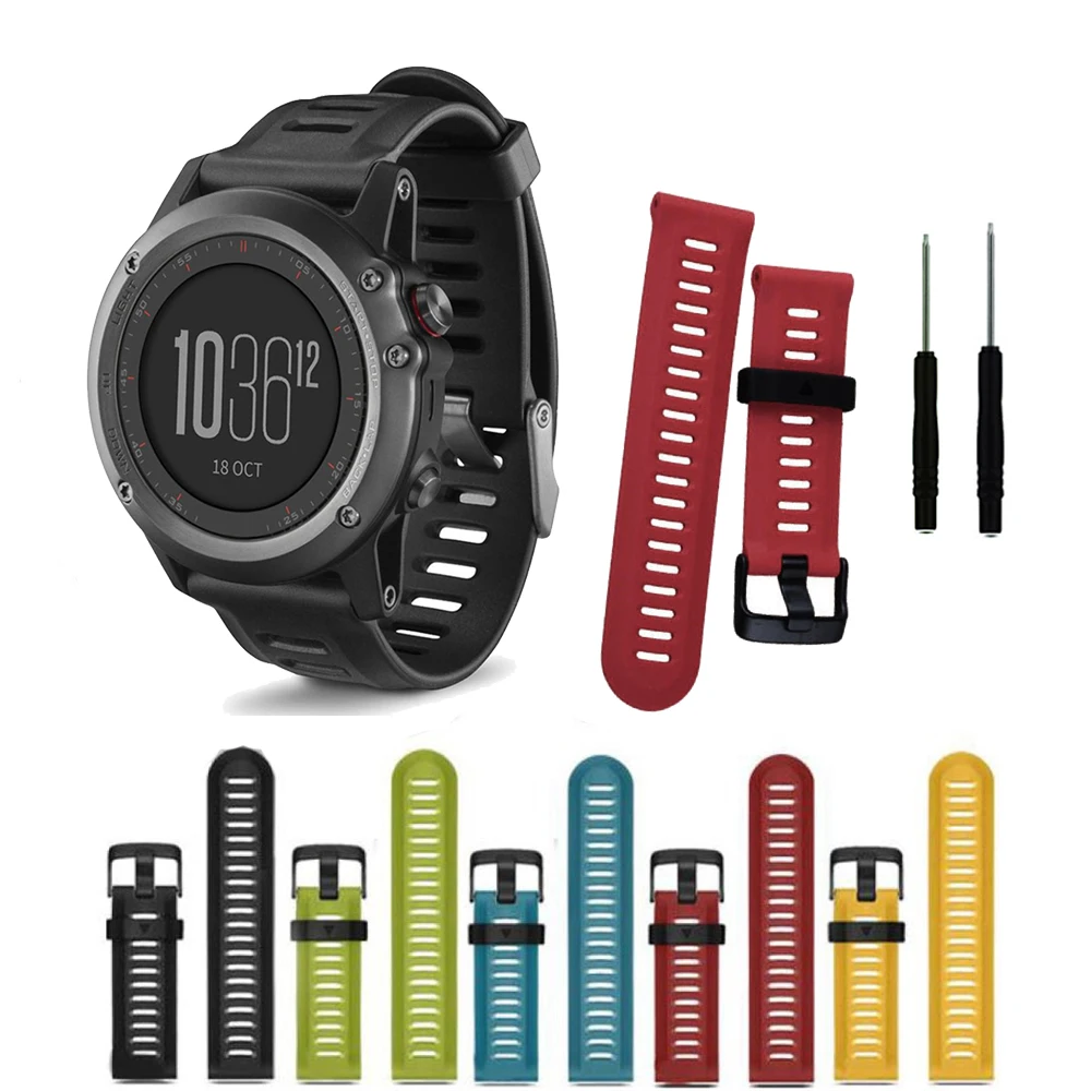 

26mm Watch Strap for Garmin Fenix 3 5X Band with tools Outdoor Sport Silicone Watchband for Garmin Fenix 3HR/Fenix 5X Plus Bands