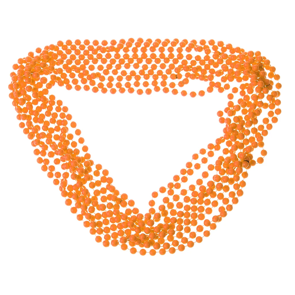 10pcs Bright Colored Plastic Long Rave Neon Beads Necklace Fancy Dress Party Festival Christmas Jewelry Accessory 70s 80s Disco