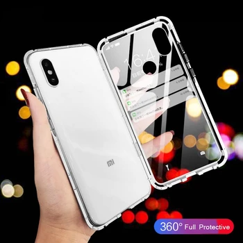 

Magnetic Tempered Glass Phone Case For Xiaomi Mi 9 8 SE Mi9 A1 6X Pocophone F1 Back Cover For Redmi 6A Note 5 6 7 Pro Coque Capa