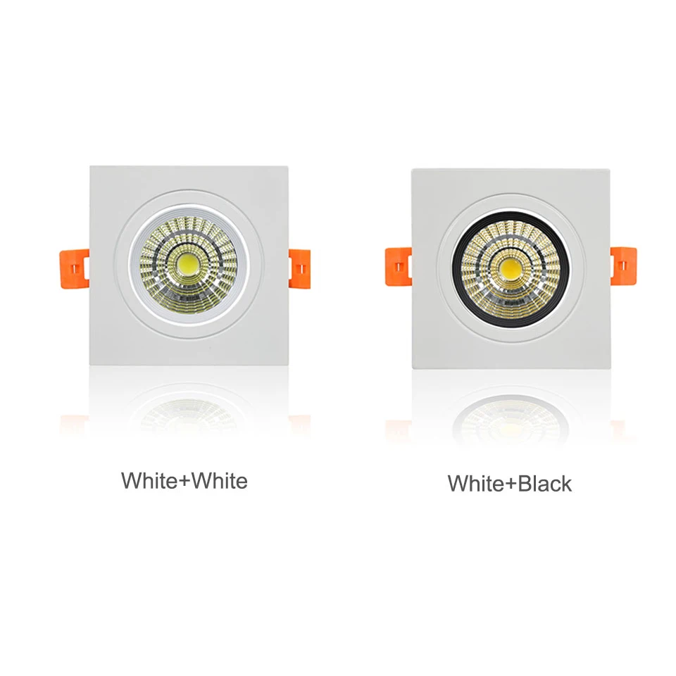 

Modern LED Square Downlight COB 3W 5W 7W 10W LED Ceiling Spot light decoration Ceiling Light AC80-240V Bright Recessed White