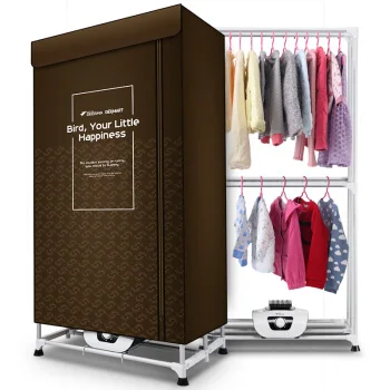 

Foldable Electric Automatic Portable Clothes Dryer Home Mute Stainless Steel 2 Layer with Towel Rack Clothes Drying Machine