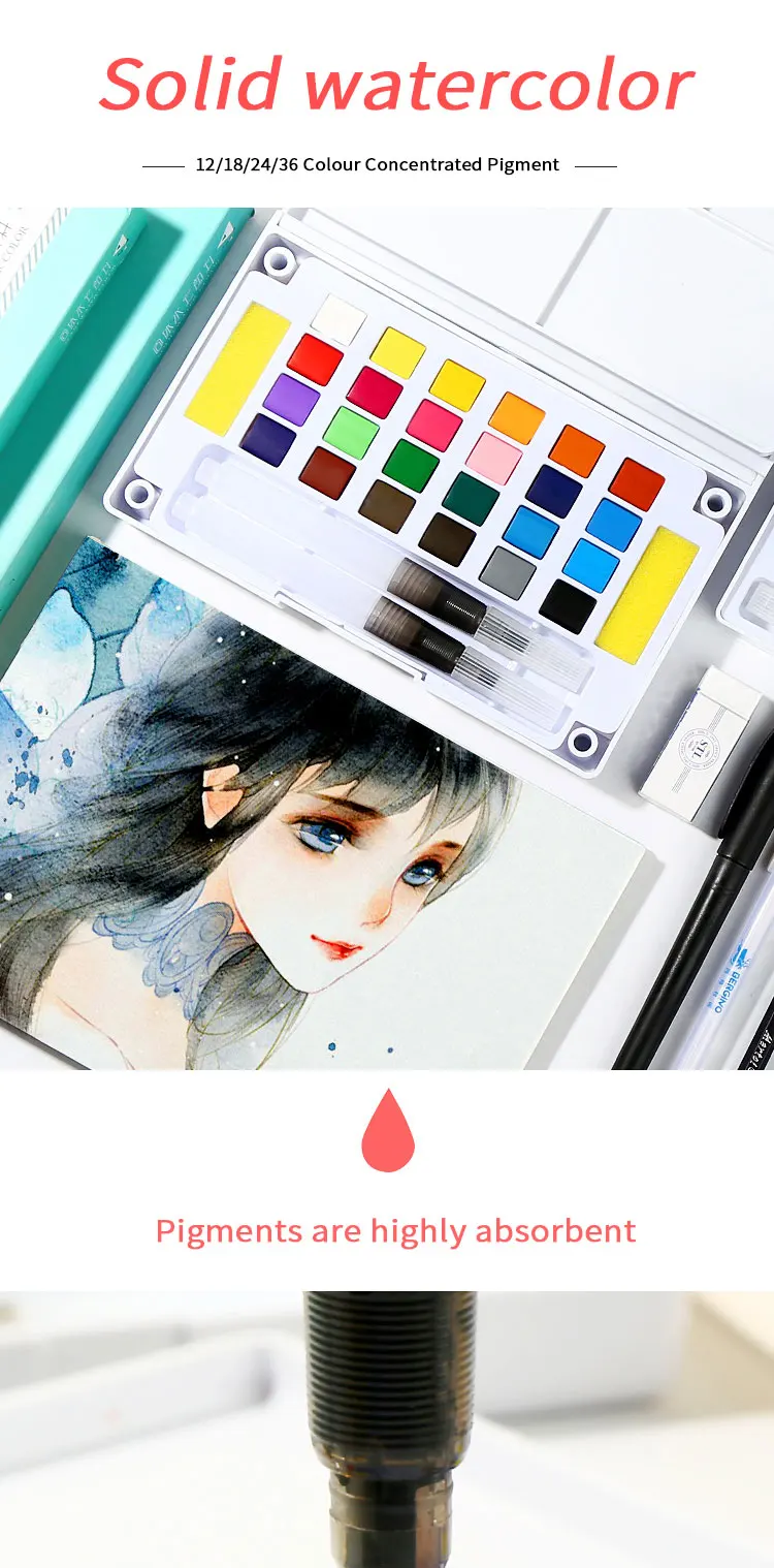 Bgln watercolor paint student painting beginner painting set watercolor painting children hand-painted art supplies