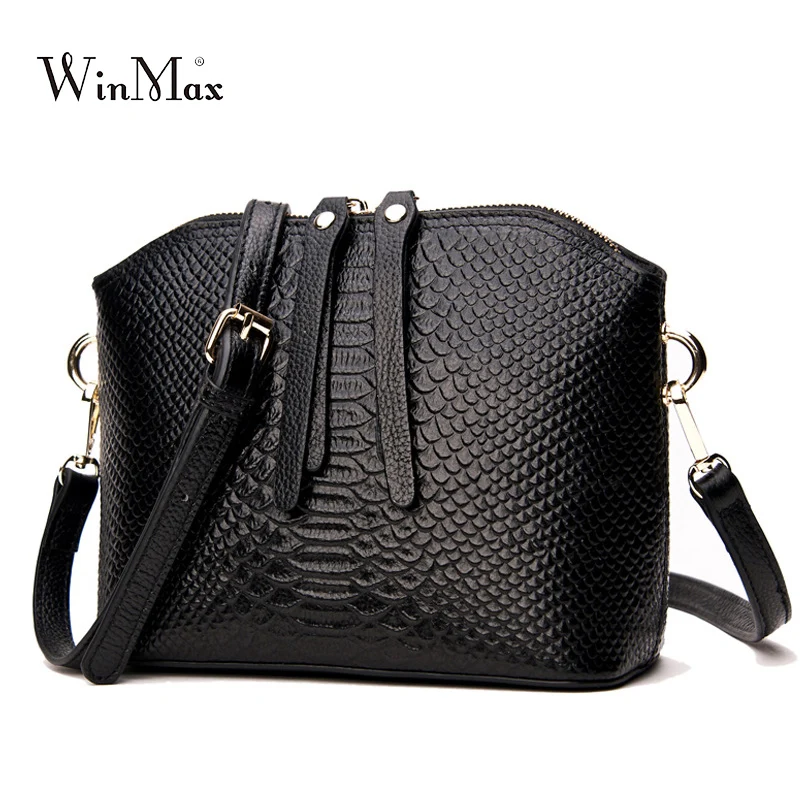 

Genuine Leather messenger for Women shell Alligator Cow Leather mini Shoulder Bag Ladies crossbody Bolsa Feminina Small Purse