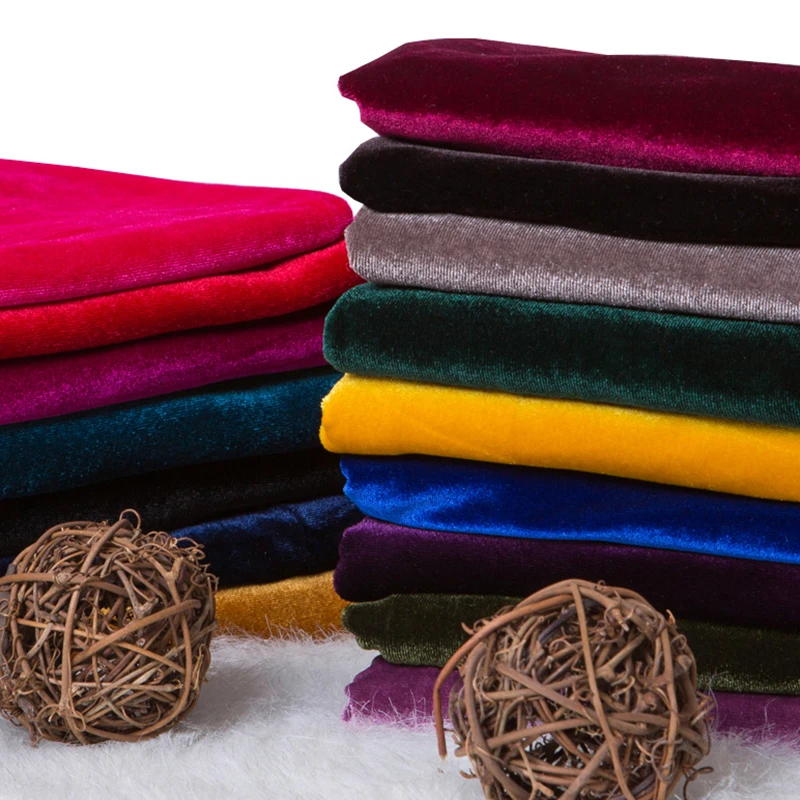 

160X100CM Soft Velvet Stretch Fabric for Dress Skirt Blouse Christmas Fabric Home DIY Handmade Accessories Decoration