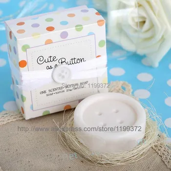 

100PCS/LOT Cute as a Button Scented button Soap Baby Shower party favors gifts DHL Free shipping