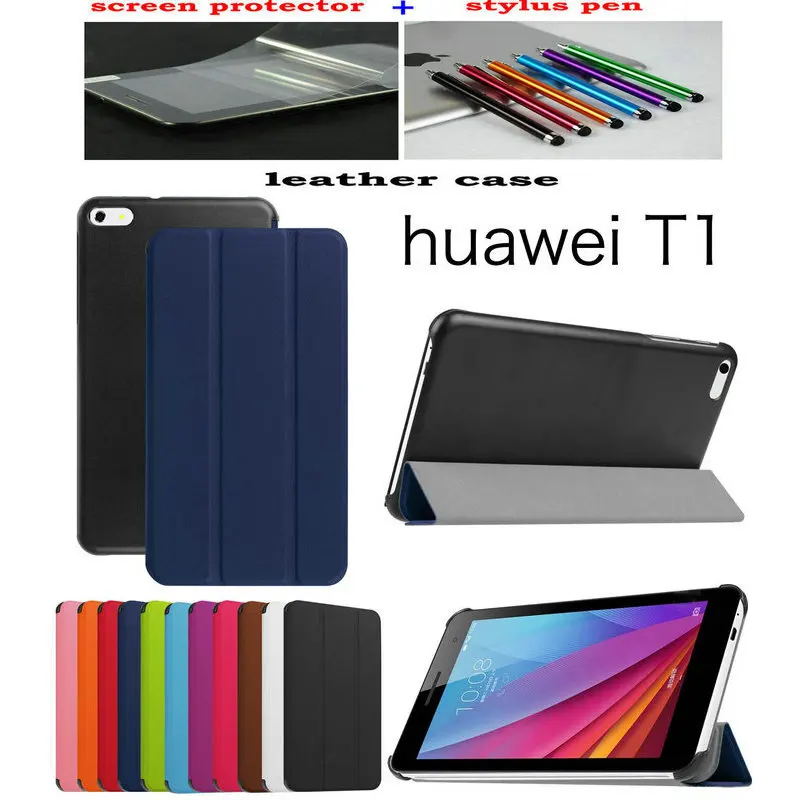 

Lichi Leather Cover Stand cover Case funda For Huawei MediaPad T1 T2 7.0 T1-701u Tablet case +free gift