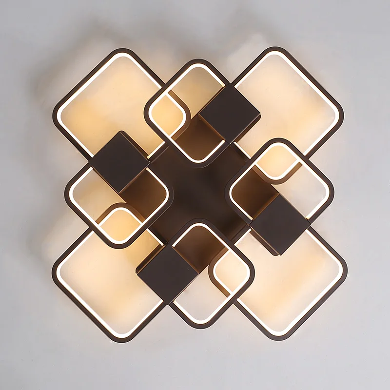 

Modern LED Ceiling Lights Creative Coffee Square Minimalism Lamp For Living Room Bedroom Home Lighting Fixtures Ceiling Lamp