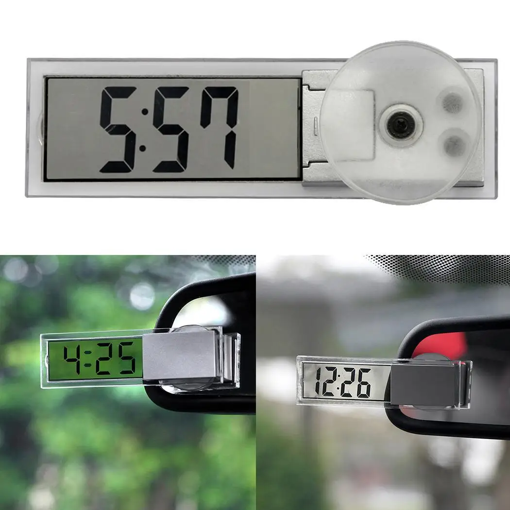 

Electronic Digital Alarm Clock Auto LED Clock Car Crystal Display LCD Car Timer with Suction Cup Drop Shipping